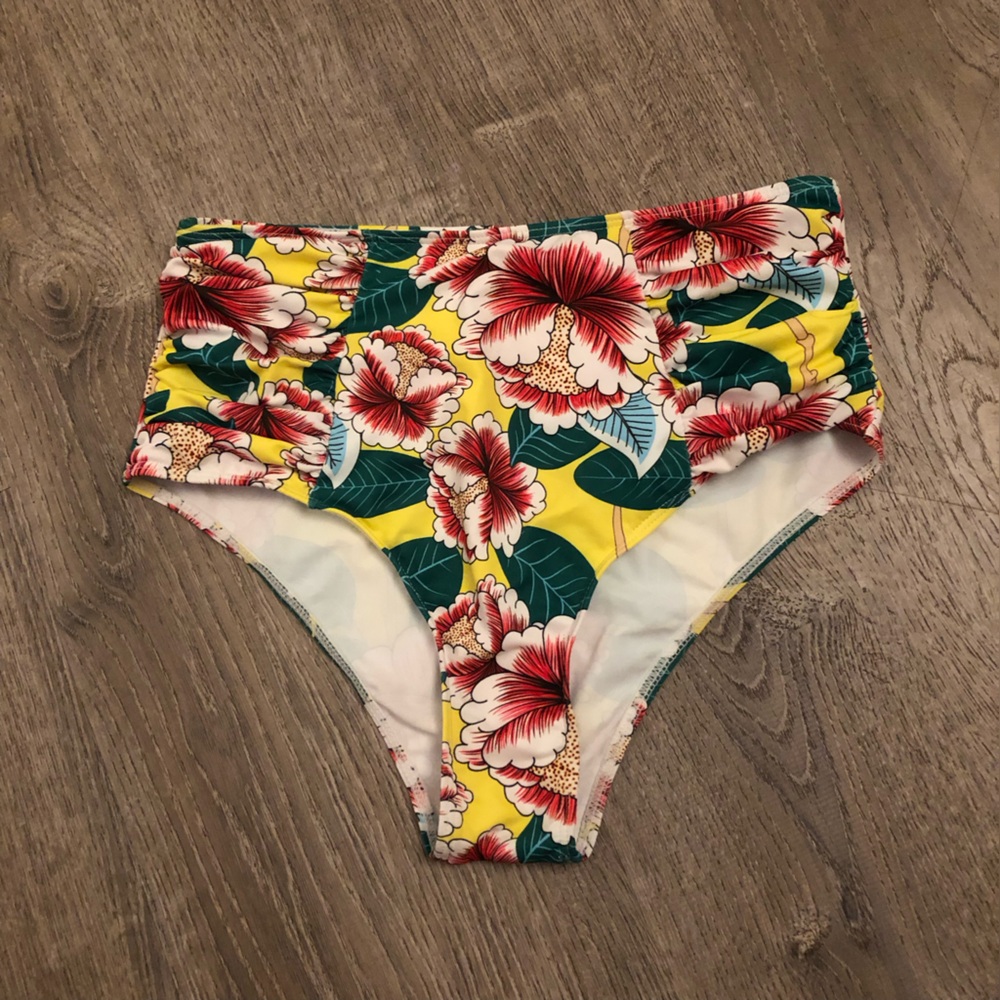 SHEIN Floral High-Waisted Bikini Bottom